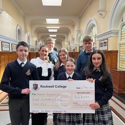 students and large cheque